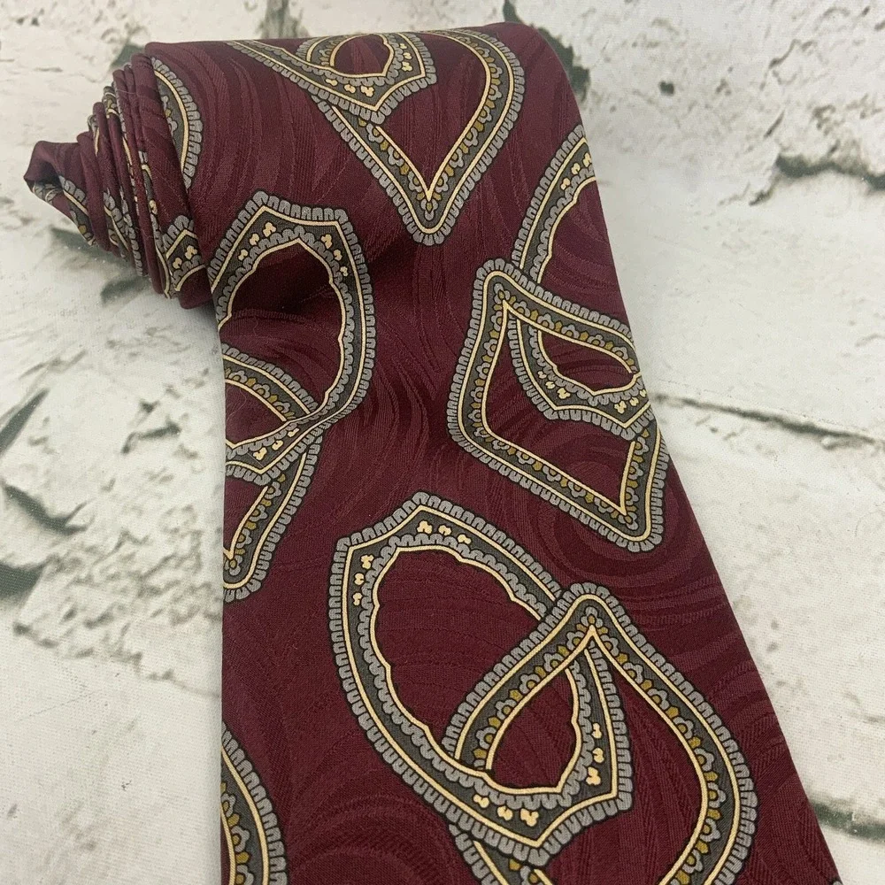 Michael Jacobs For Nordstrom Silk Tie‎ Maroon Locking Links
